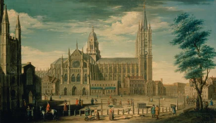 De noordkant van Westminster Abbey